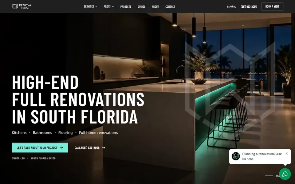 Renova Pross website on desktop