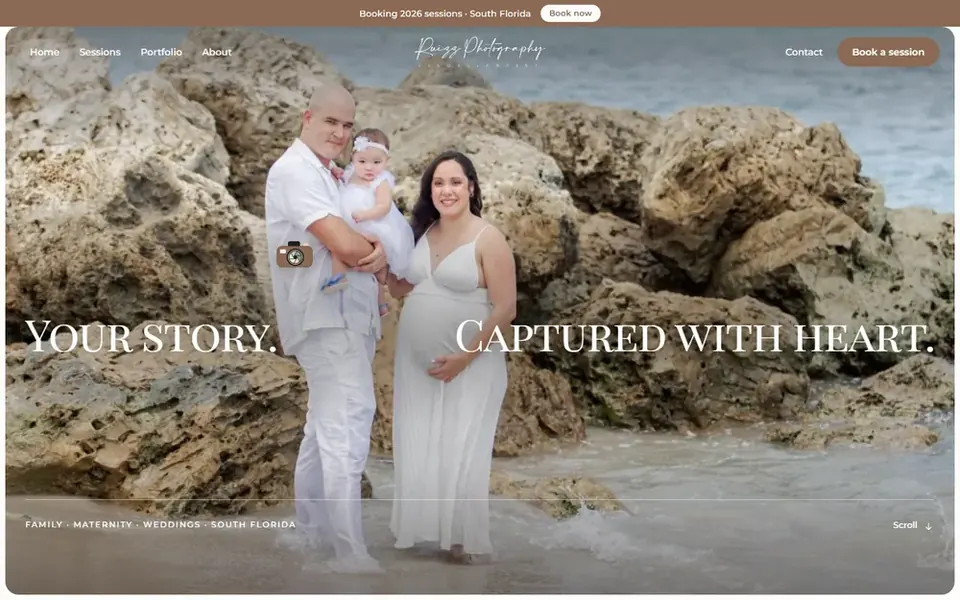 Ruizz Photography website on desktop