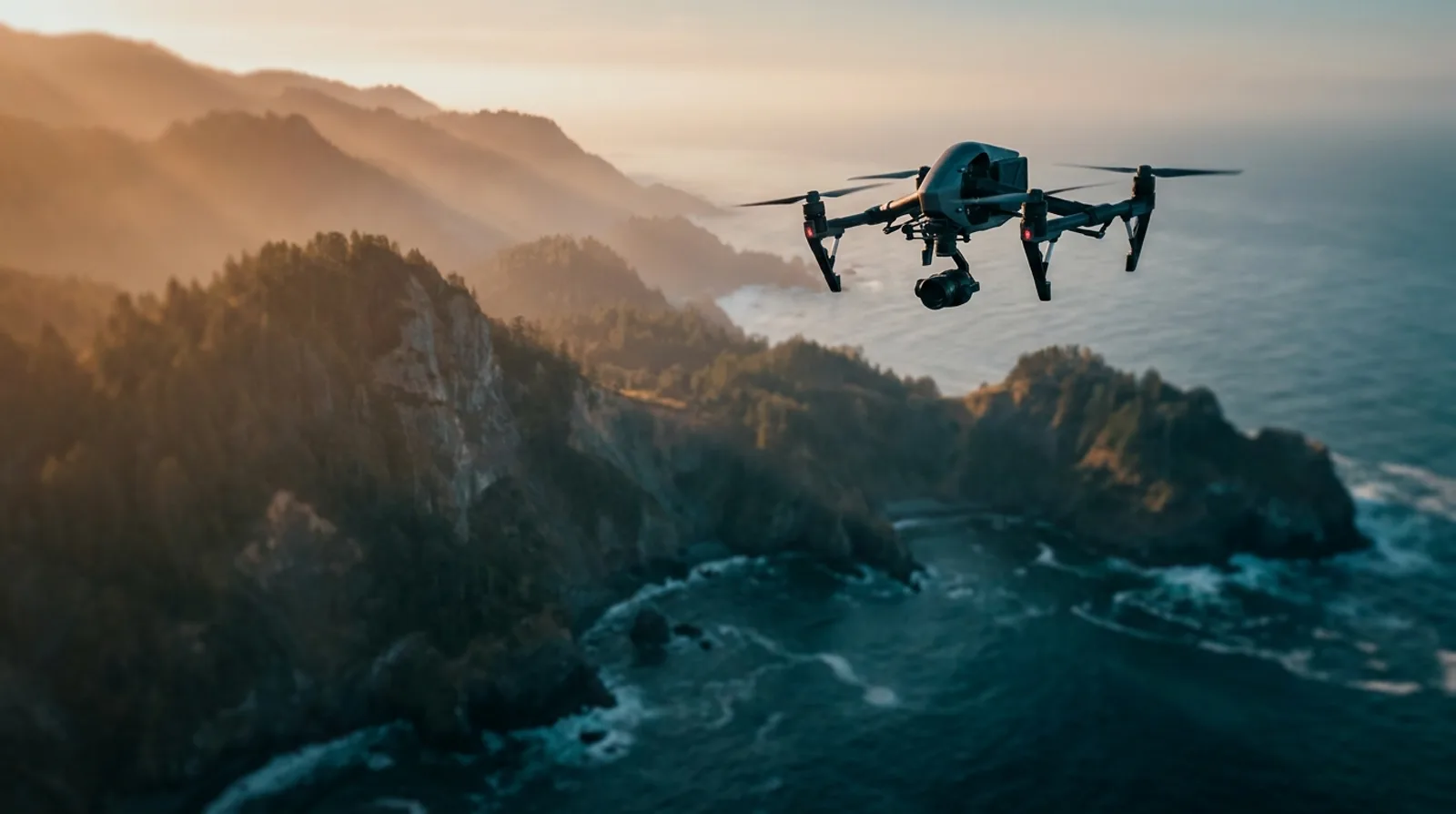 FAA licensed drone pilot capturing cinematic aerial footage