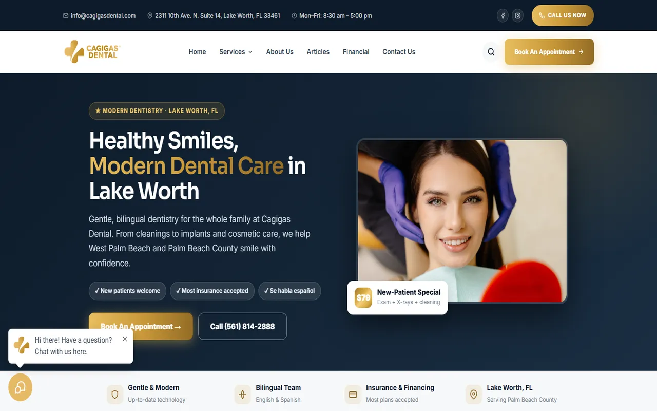 Cagigas Dental website by Assure Digital Media