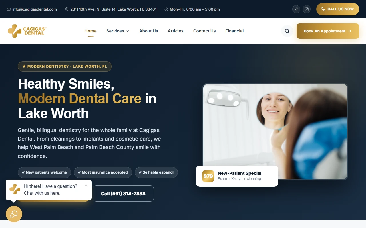 Cagigas Dental website by Assure Digital Media