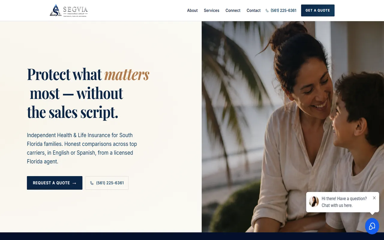 Segvia Insurance Group website by Assure Digital Media