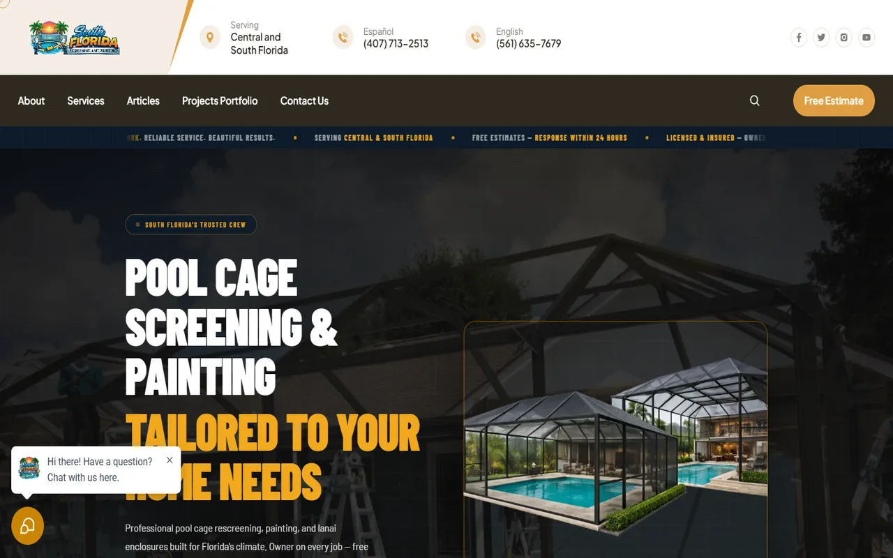 South Florida Screening & Painting website by Assure Digital Media