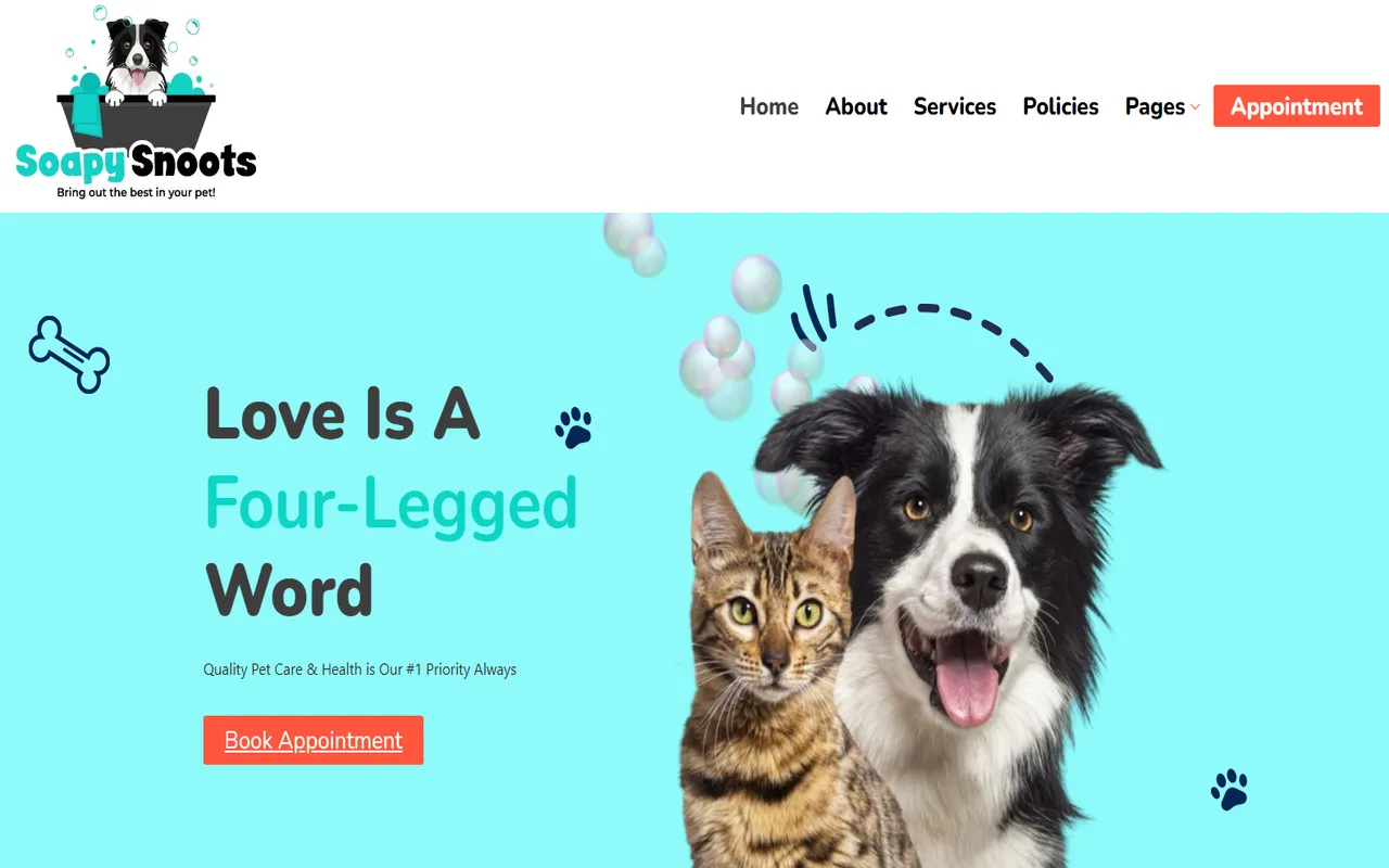 Soapy Snoots website by Assure Digital Media