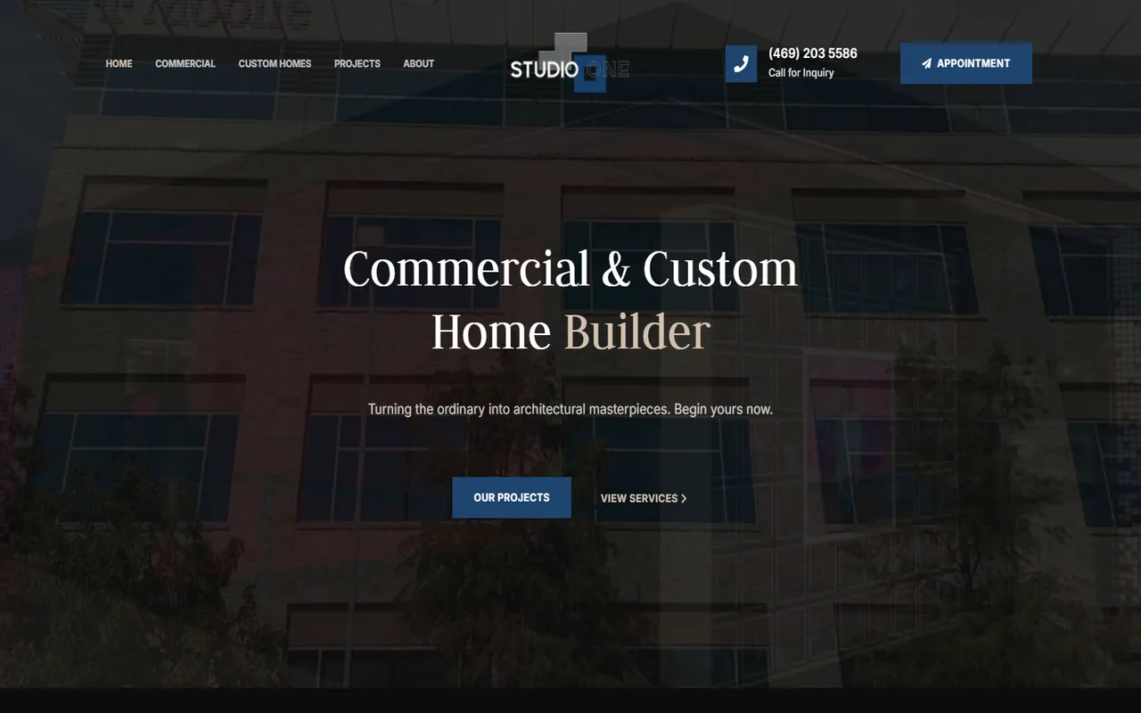 Studio One website by Assure Digital Media