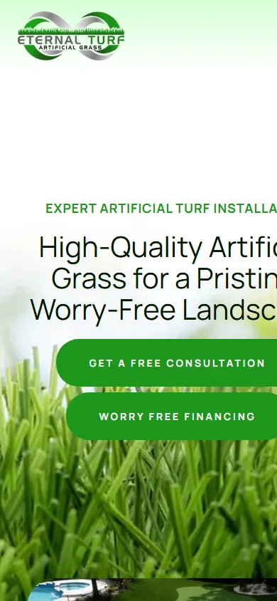 Eternal Turf current mobile homepage