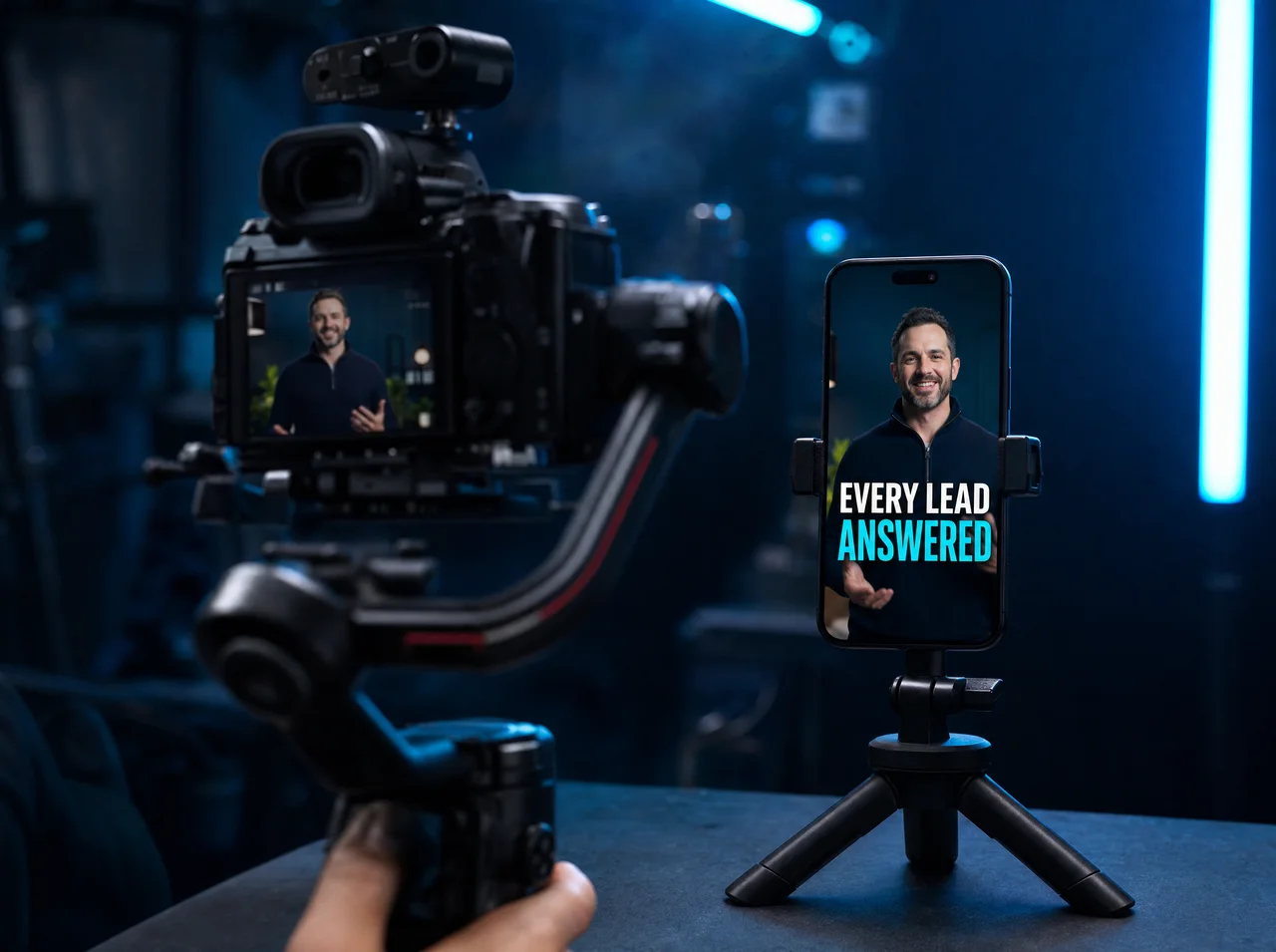 A video production camera filming a social media reel