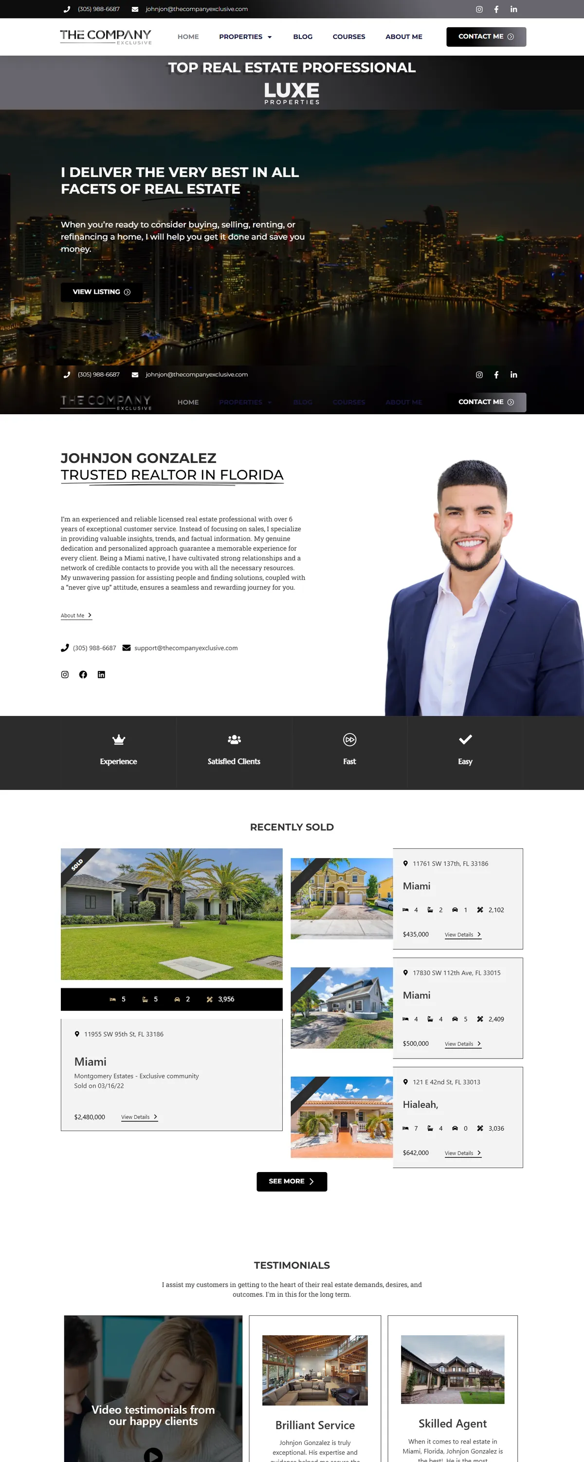 The Company Exclusive homepage, built by Assure Digital Media