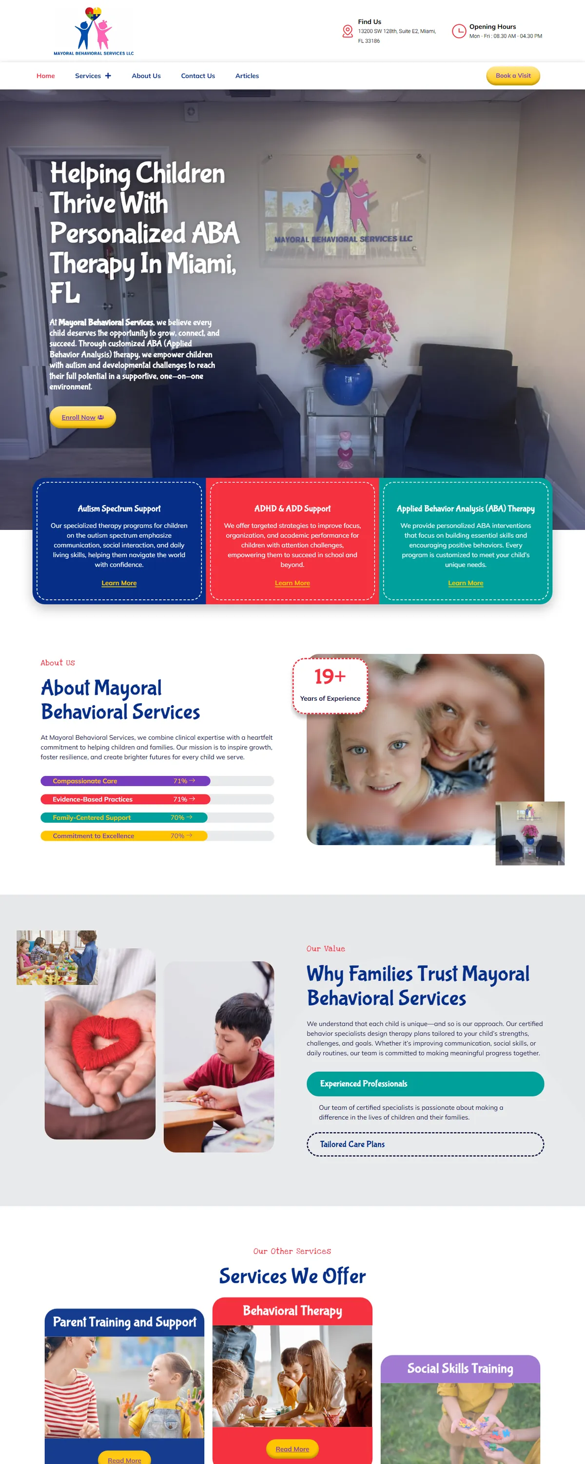 Mayoral Behavioral Services homepage, built by Assure Digital Media