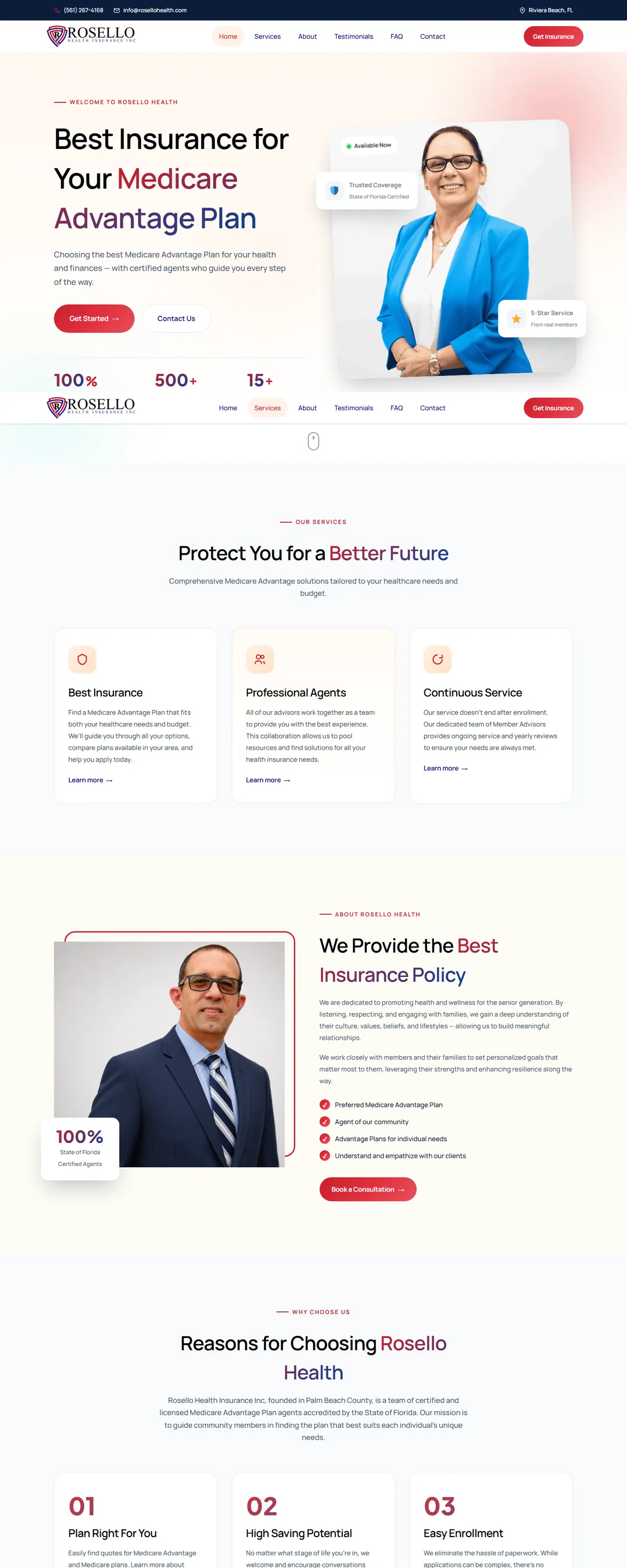 Rosello Health homepage, built by Assure Digital Media