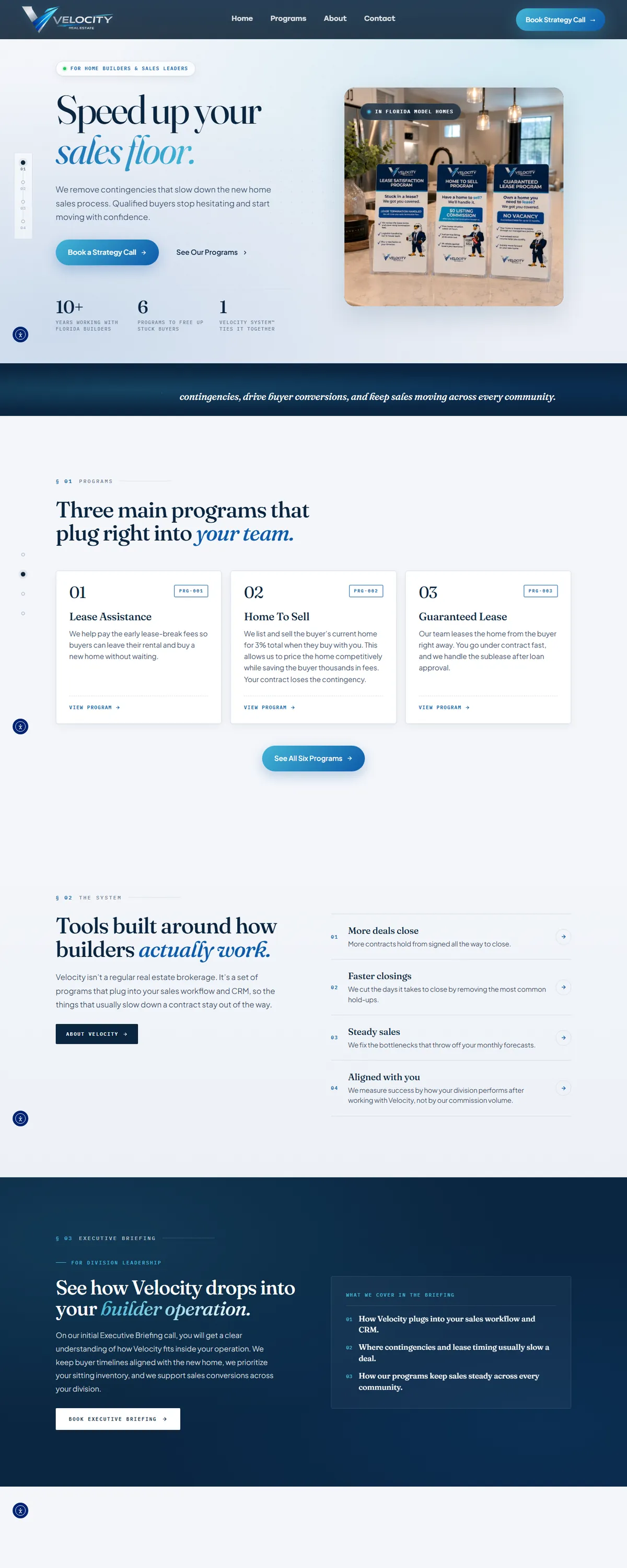Velocity Real Estate homepage, built by Assure Digital Media